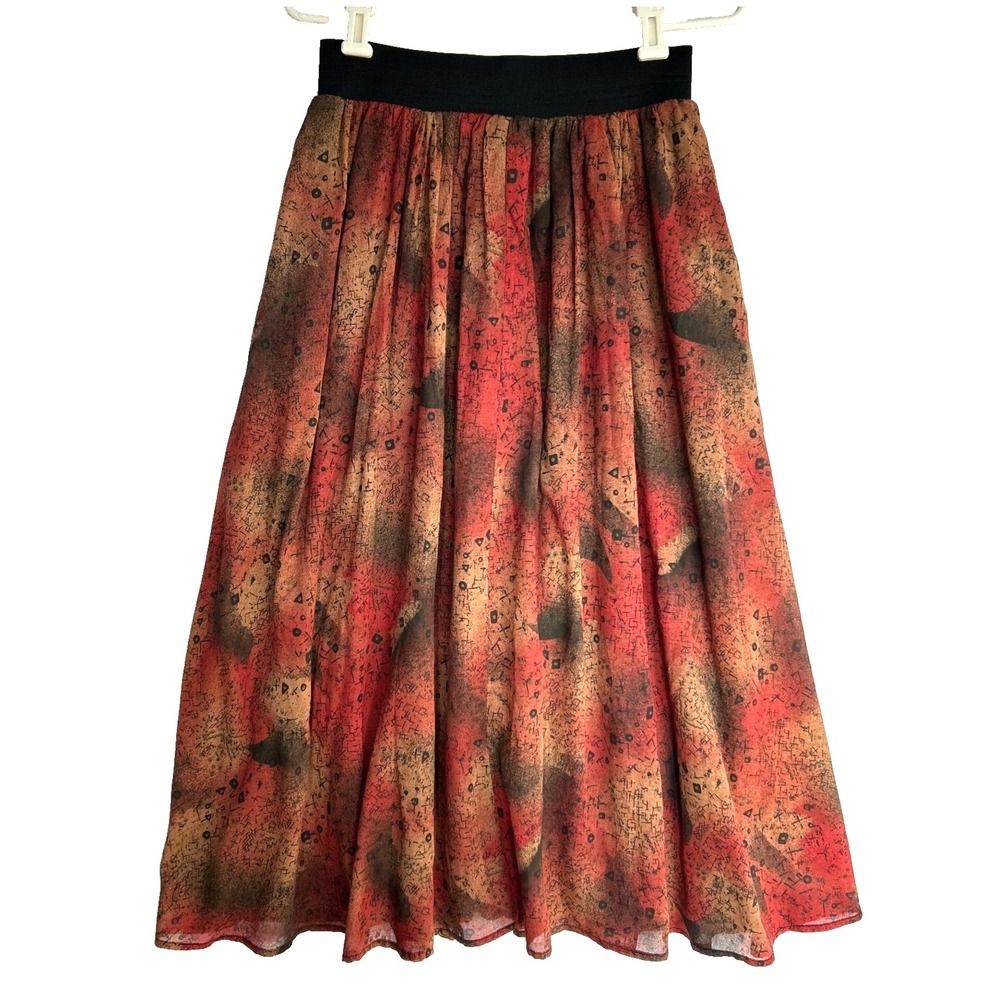 Vtg Fairygrunge Layered Chiffon Pockets Pull On Midi Maxi Skirt Womens M L Y2k - Picture 2 of 14